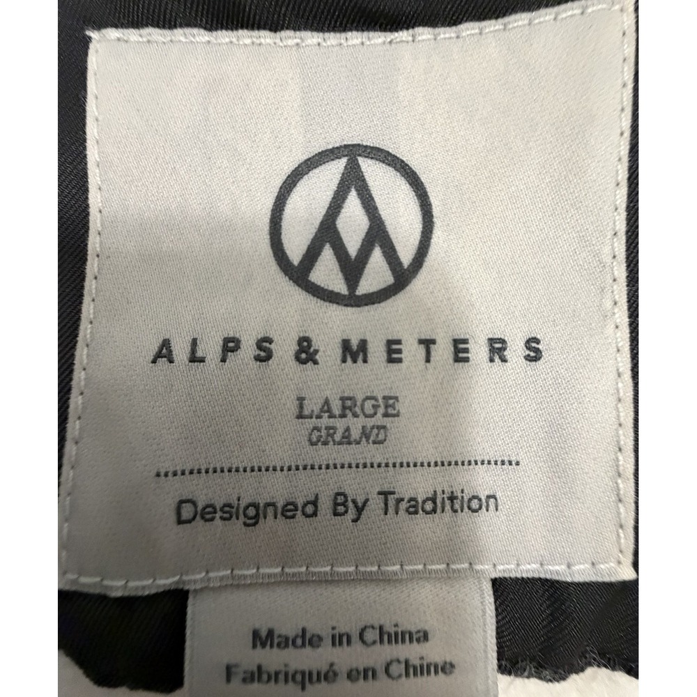 Alps & Meters Men's High West Guide Sweater Ivory Merino Wool Corduroy 1/4 Zip L - Picture 8 of 13